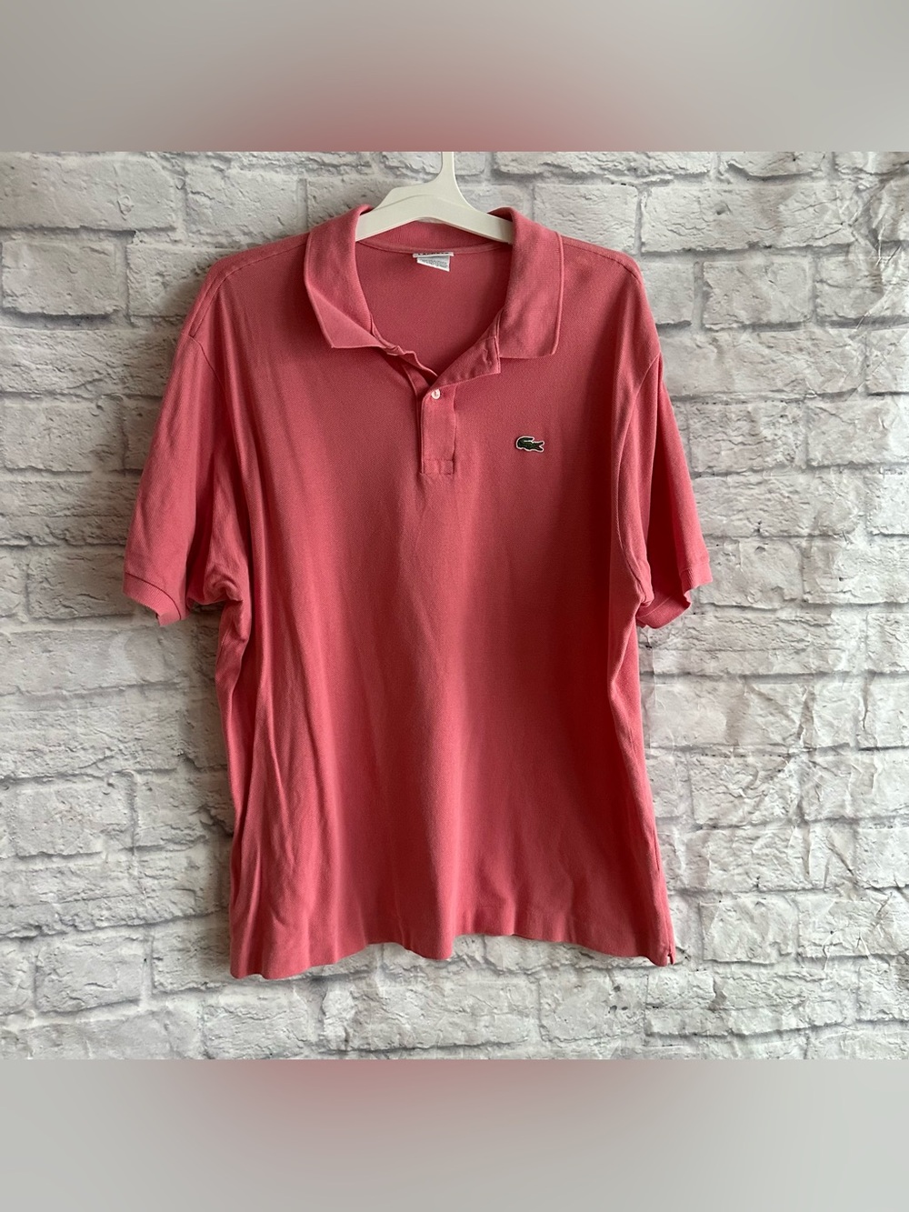 PREOWNED LACOSTE PINK SALMON MENS POLO SHIRT SIZE XL 8